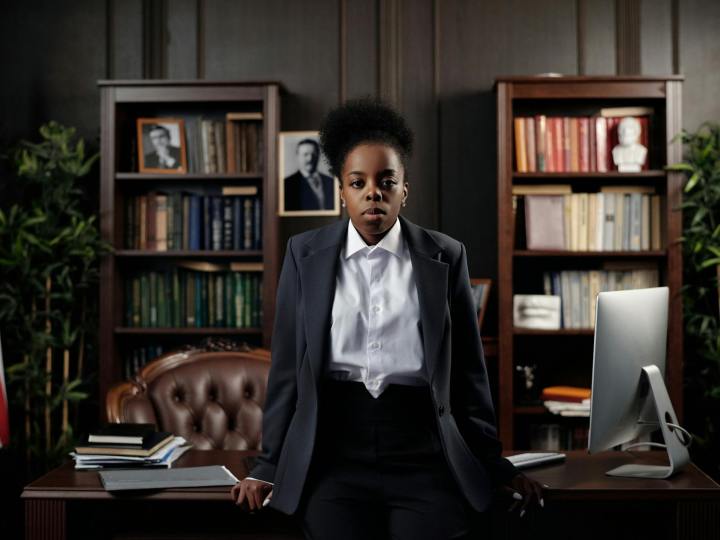businesswoman in her office